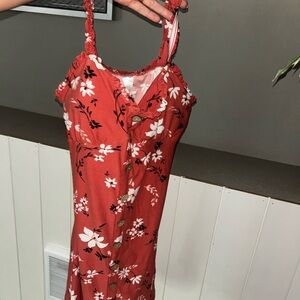 Time and Tru Red Floral Dress